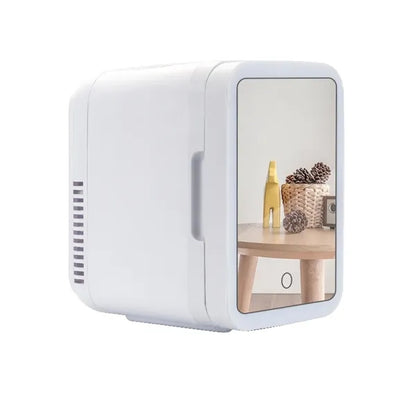 Portable Mirror And LED Design Beauty Skincare Mini Fridge