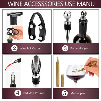 5 pieces Unique Barrel Shape Wine Acc Gift Set