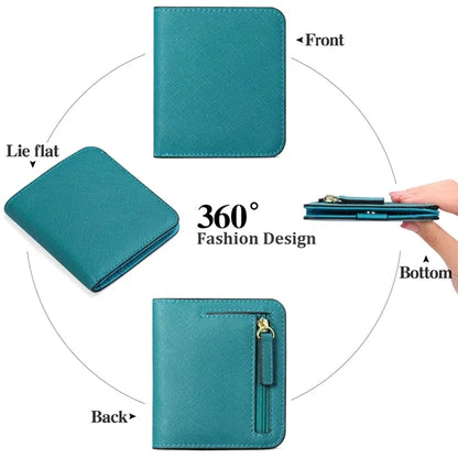 Rfid Blocking Compact Leather Pocket Wallet