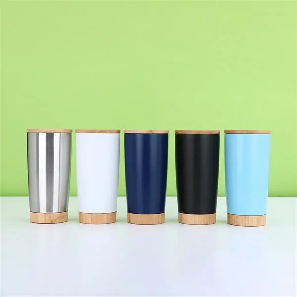 20 Oz Thermal Cup with Bamboo Lid & Base