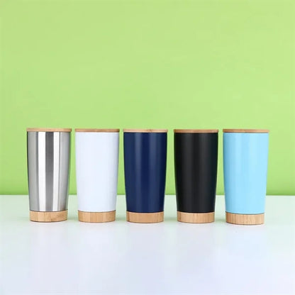 20 Oz Thermal Cup with Bamboo Lid & Base