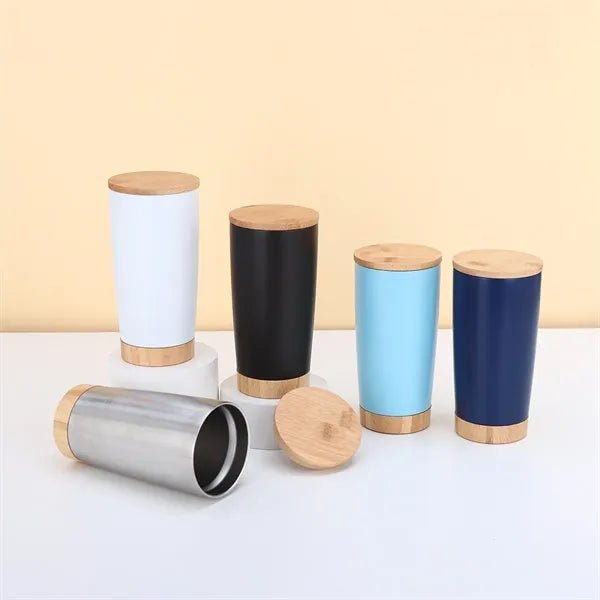20 Oz Thermal Cup with Bamboo Lid & Base