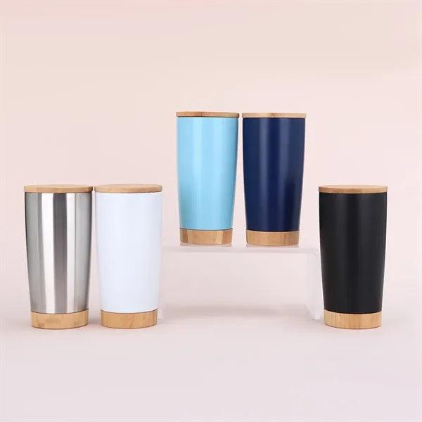 20 Oz Thermal Cup with Bamboo Lid & Base