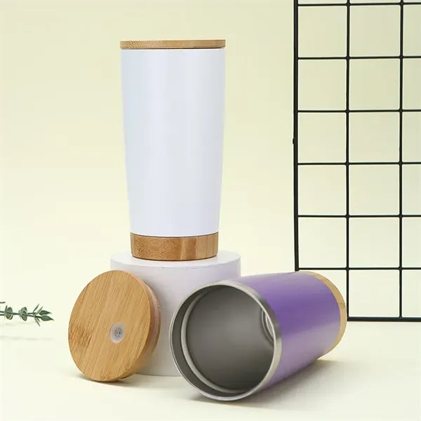 20 Oz Thermal Cup with Bamboo Lid & Base