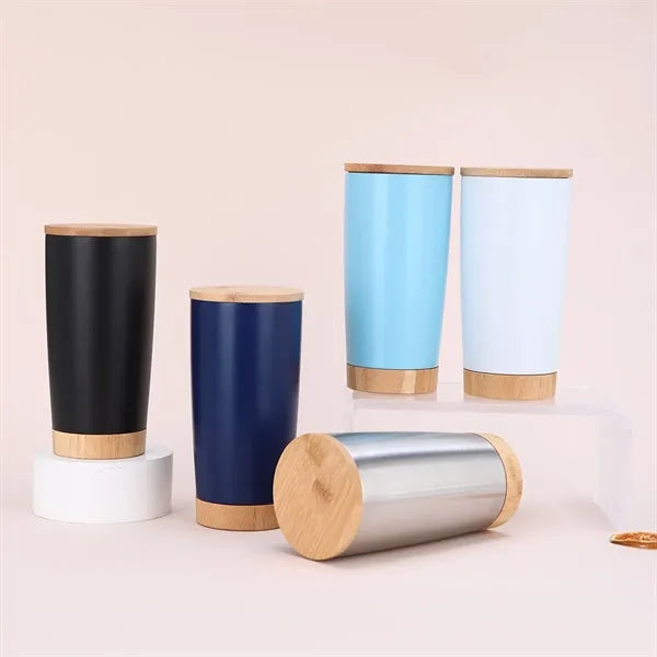 20 Oz Thermal Cup with Bamboo Lid & Base
