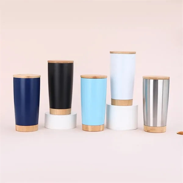 20 Oz Thermal Cup with Bamboo Lid & Base