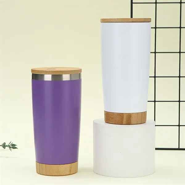 20 Oz Thermal Cup with Bamboo Lid & Base