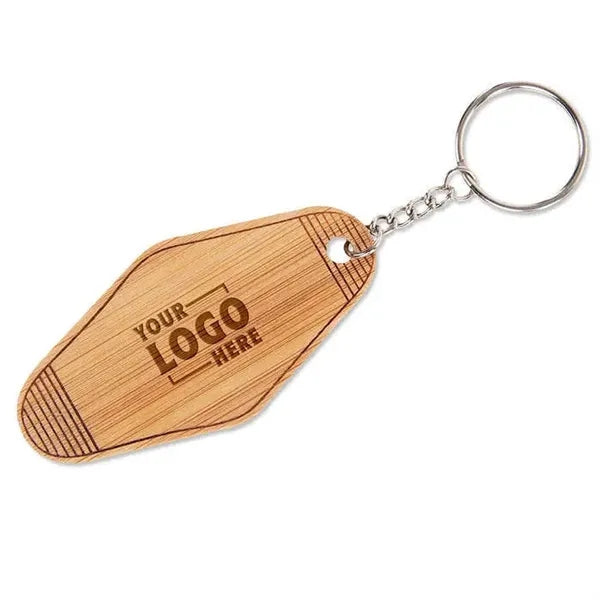 Personalized Bamboo Motel Keychain