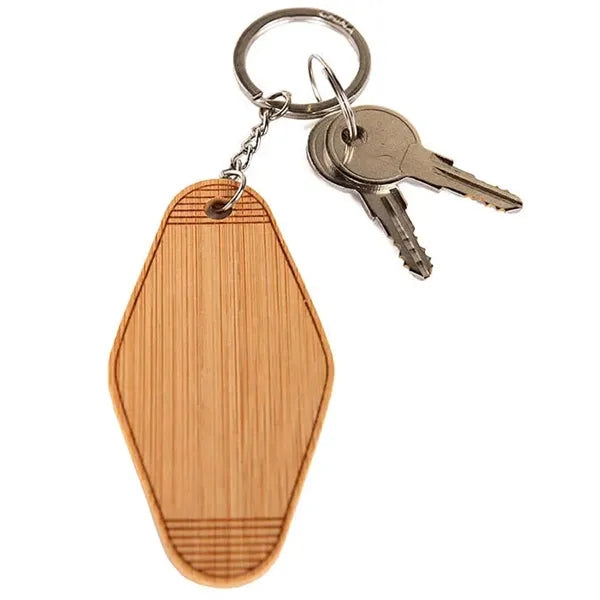 Personalized Bamboo Motel Keychain