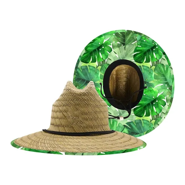 Lifeguard Straw Hat w/ Full Color Underbrim & Patch