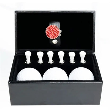 Luxury Golf Gift Set with Leather Box Ball and Tee