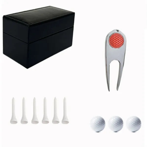 Luxury Golf Gift Set with Leather Box Ball and Tee