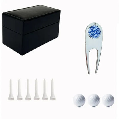 Luxury Golf Gift Set with Leather Box Ball and Tee