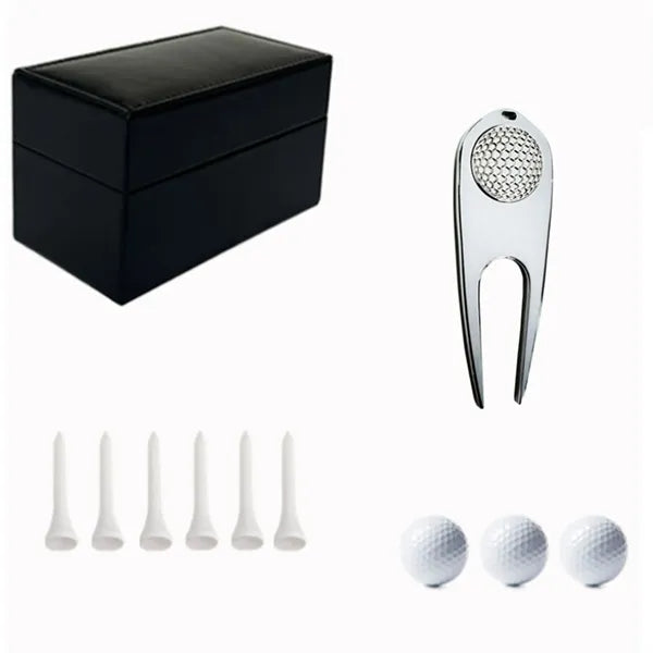 Luxury Golf Gift Set with Leather Box Ball and Tee