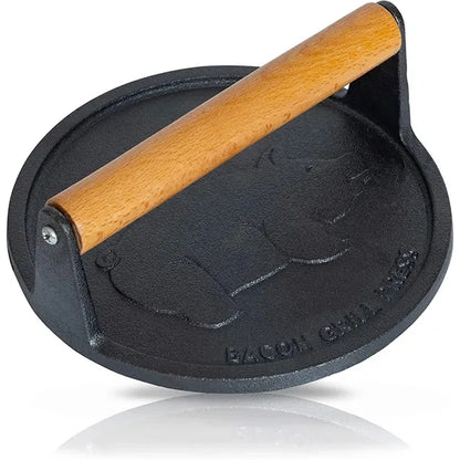 7-Inch Preseasoned Cast Iron Bacon Press