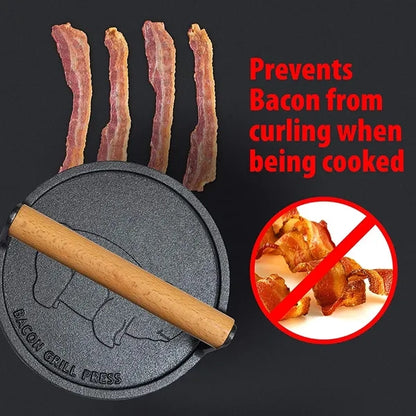 7-Inch Preseasoned Cast Iron Bacon Press