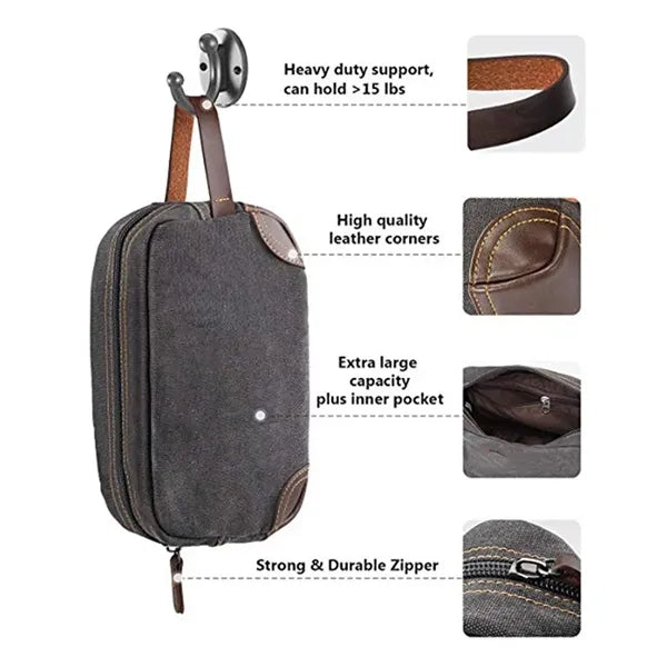Waterproof Canvas Travel Toiletry Bag