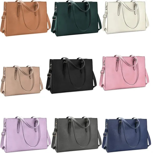 Waterproof Lightweight Leather 15.6 Inch Computer Tote Bag