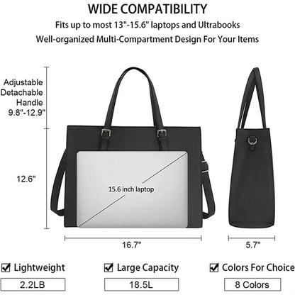Waterproof Lightweight Leather 15.6 Inch Computer Tote Bag
