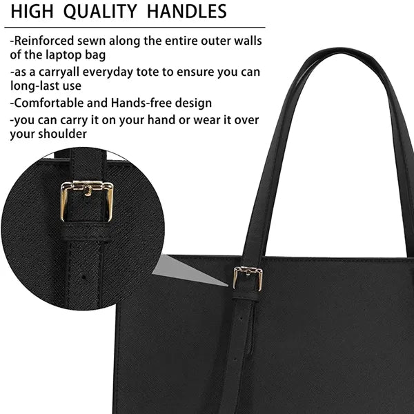 Waterproof Lightweight Leather 15.6 Inch Computer Tote Bag