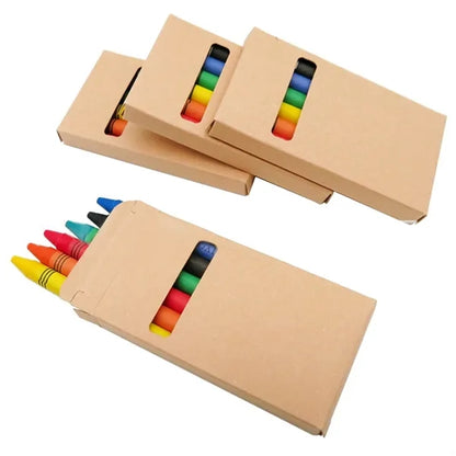 Painted canvas tote bag 6 crayons
