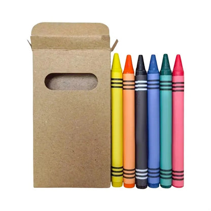 Painted canvas tote bag 6 crayons