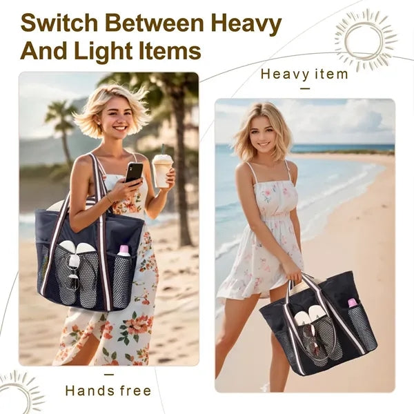 Large Mesh Waterproof Beach Tote Bag