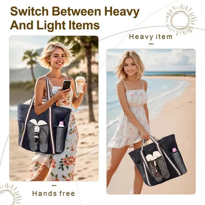 Large Mesh Waterproof Beach Tote Bag
