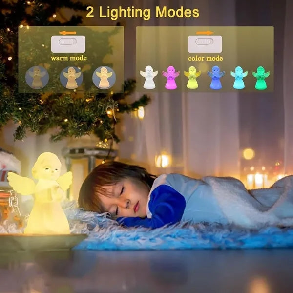 Multi-Color LED Angel Silicone Lamp with Tap Control