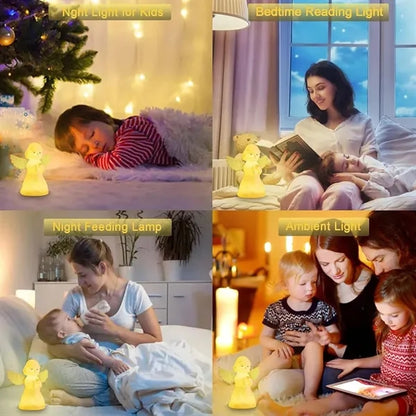 Multi-Color LED Angel Silicone Lamp with Tap Control