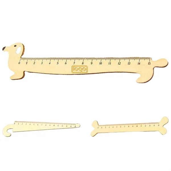 Cartoon Animal Wooden Student Ruler Office School Stationery