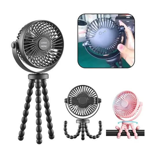 Portable Rechargeable Fan With Flexible Tripod