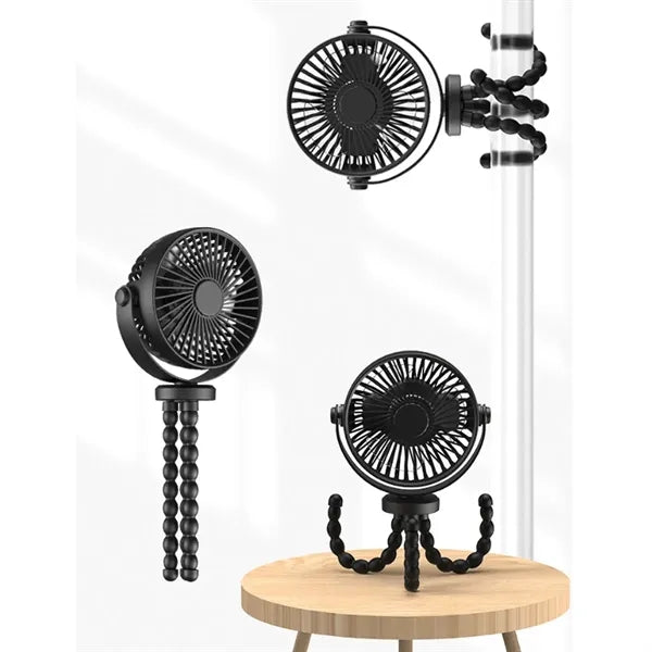 Portable Rechargeable Fan With Flexible Tripod