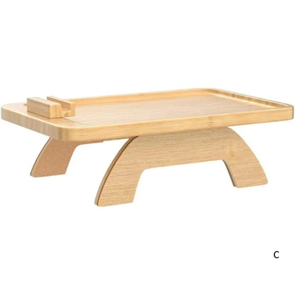 Sofa Arm Bamboo Table for Couch