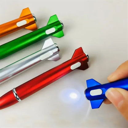 Mini Rocket Flashlight Rollerball Pens Black