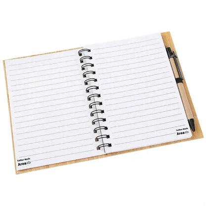 Spiral Bamboo Notepad Journals with Pen