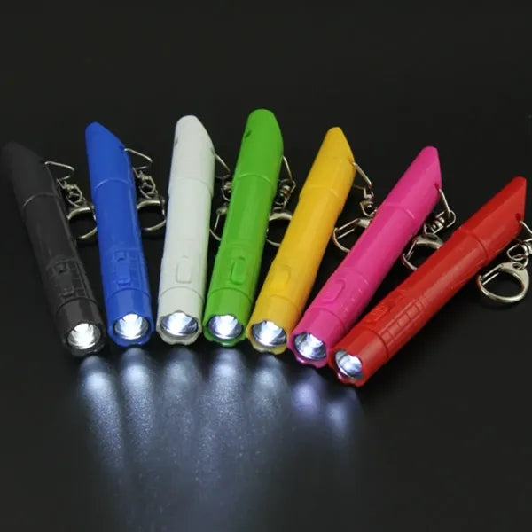 Multi Functional Whistle Ballpoint Light Key Chain Black Pen