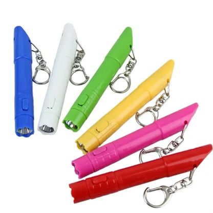 Multi Functional Whistle Ballpoint Light Key Chain Black Pen