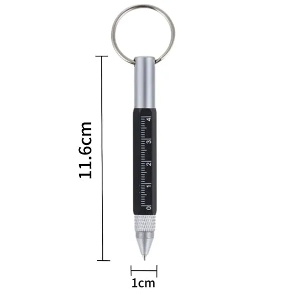 Portable Multi Tool Ruler Ballpoint Pens Keychain