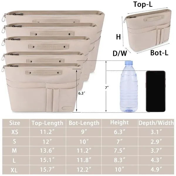 Multiple Pockets Purse Organizer Handbag Tote Bag