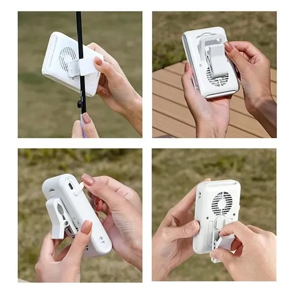 Portable Mini Neck Rechargeable Handheld with Waist Clip Fan