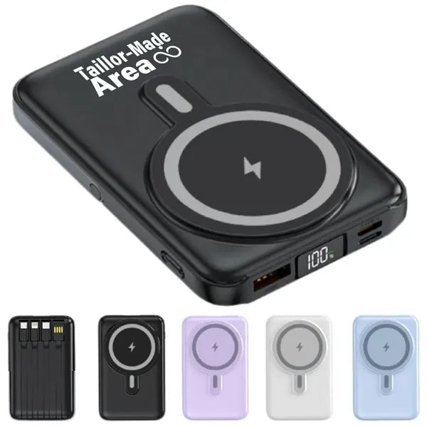 10000mAh 4 Built Cable Portable Charger Wireless Power Bank