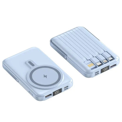 10000mAh 4 Built Cable Portable Charger Wireless Power Bank
