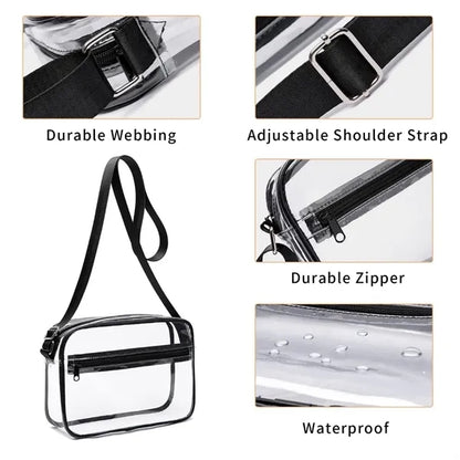 Stadium Approved PVC Crossbody Clear Waist Bag Backpack