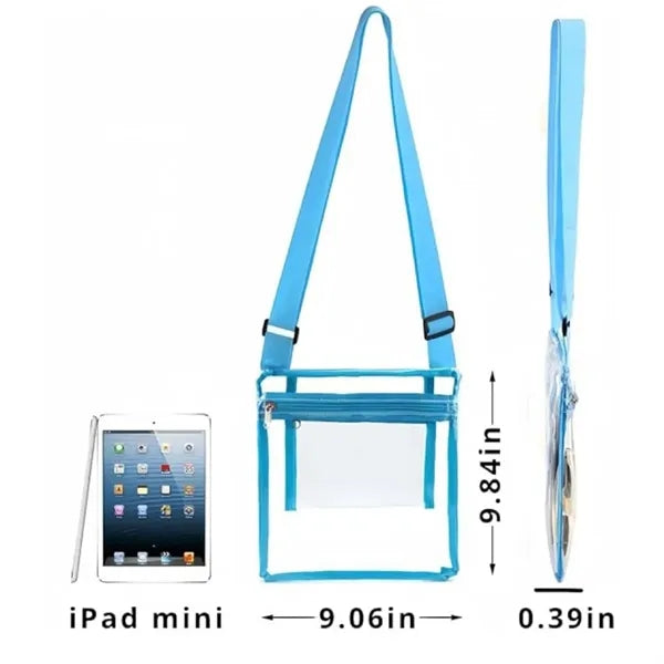 Stadium Approved PVC Crossbody Purse Black Clear Bag