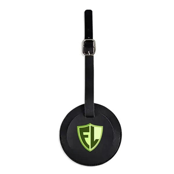 Round Shape PU Vegan Leather Luggage Tag
