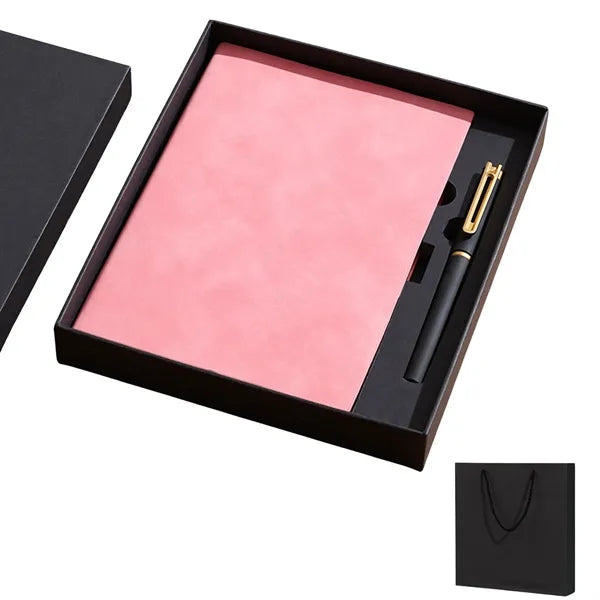 A5 Faux Leather Notebook Gift Set Custom Logo