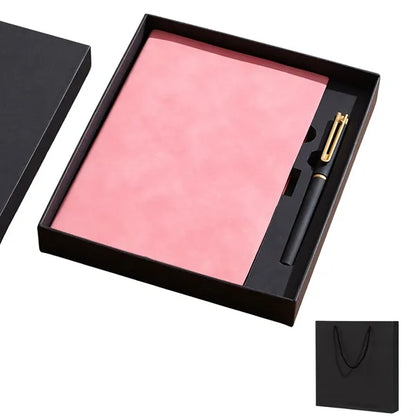 A5 Faux Leather Notebook Gift Set Custom Logo