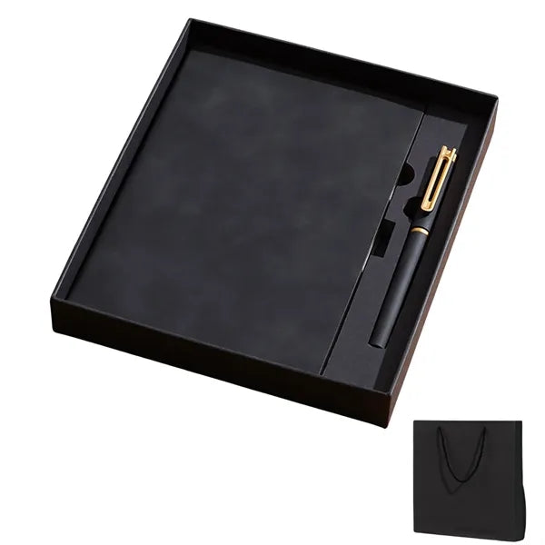 A5 Faux Leather Notebook Gift Set Custom Logo