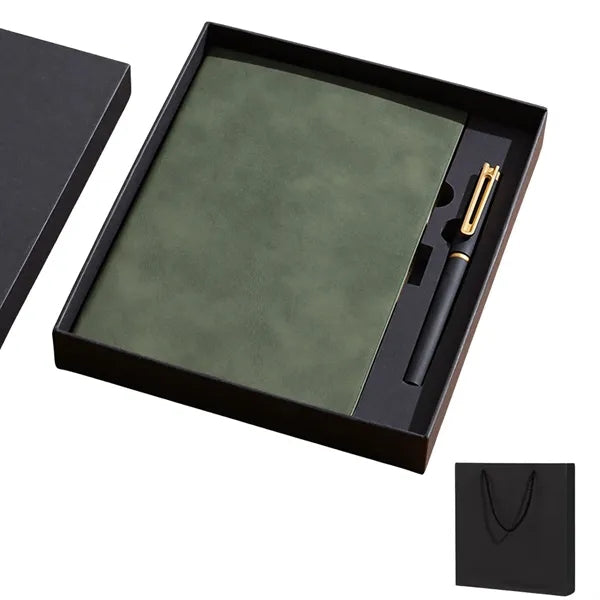 A5 Faux Leather Notebook Gift Set Custom Logo